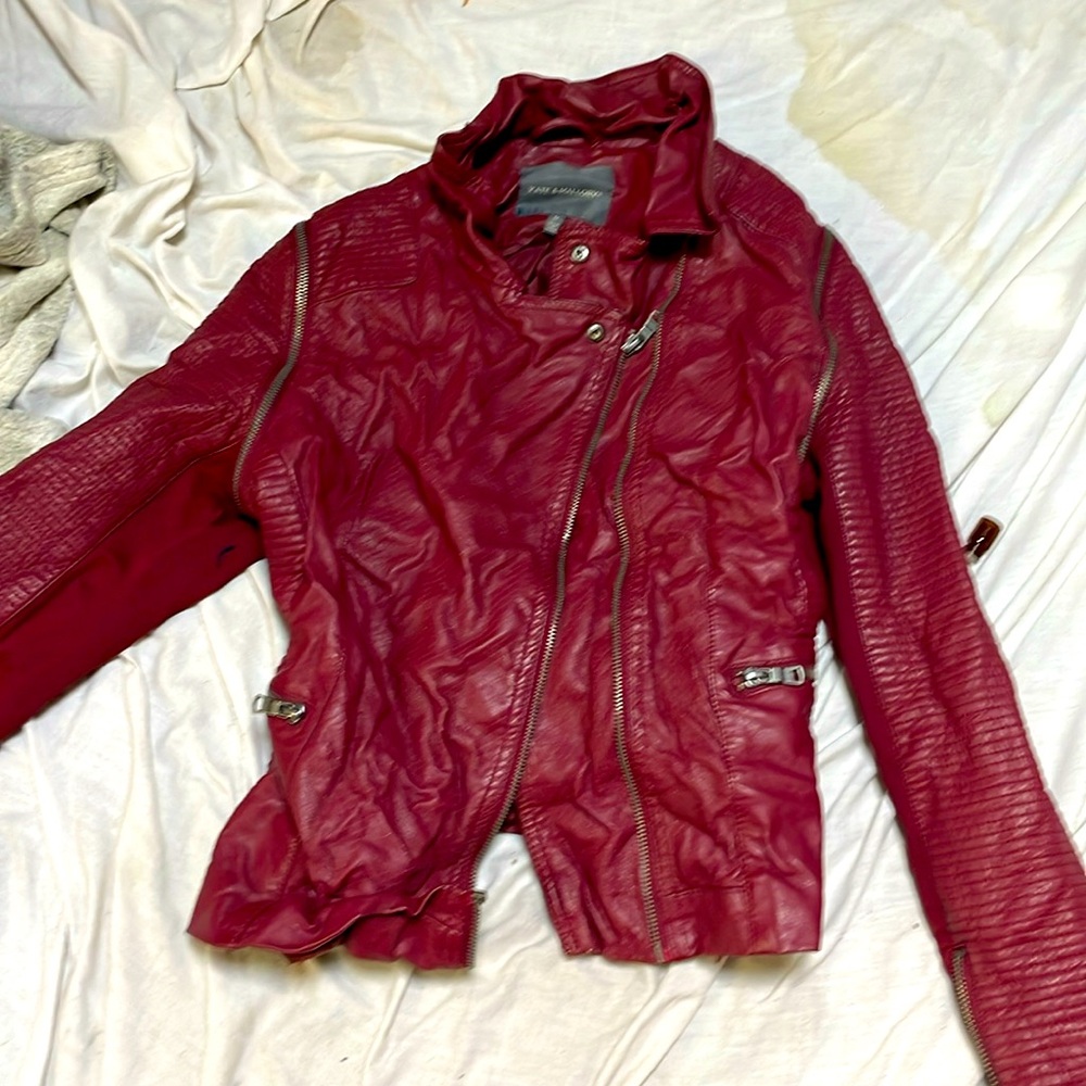 Kate and Mallory pleather jacket good for any weather!! Great with jeans